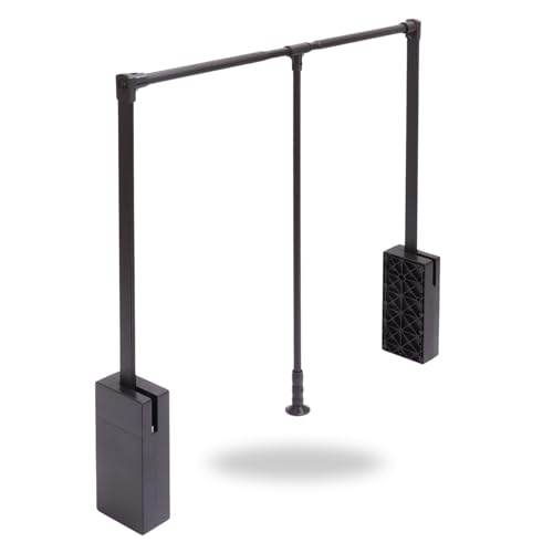 Appendiabiti EVOHANGER Saliscendi per Armadio – Servetto Organizzatore Guardaroba ad Alta Portata 15 kg con Tecnologia Oleodinamica e Movimento Facilitato (Grafite, Grande)