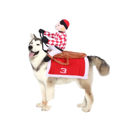 Disfraz para perro rojo talla M de poliéster y algodón miniatura 4