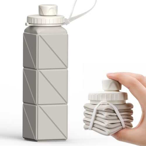 Image of BEAUTAIL Collapsible Water Bottles 21oz /610mL, Silicone Travel Water Bottle