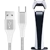 PS5-Ladekabel (2 Stück) – Nylon geflochtenes weißes PS5-Controller-Ladekabel (2 m) für Sony PlayStation 5 DualSense Controller (lange 2 m Ladegeräte) – USB-C (UK-Verkäufer)
