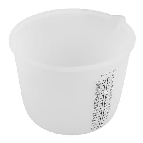 WOONEKY シリコン製計量カップ 精密目盛り付き 再利用可能で清掃簡単 液体計量とレジン手作り用 大容量シリコンミキシングカップ