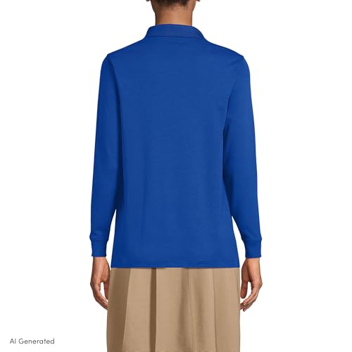 Image of Lands' End School Uniform Kids Long Sleeve Interlock Polo Shirt