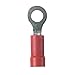 Panduit PV18-12R-LY Ring Terminal, Vinyl Insulated, 22 - 18 AWG, 1/2-Inch Stud Size, Funnel Entry, Red (50-Pack)