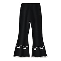Children Flared Leggings for Kids Girls Stretchy Comfy Winter Warm Thermal Skinny Fit Tight Trousers Girls Casual School Workout Sports Dance Gym Jogging Age 1-10 Years (18-24 Months, Black)