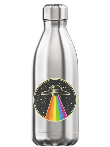 Termo plateado de 350 ml botella de agua de alien antiderrames de acero inoxidable sin bpa 2