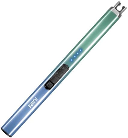 IUIRE Electric Candle Lighter with Flashlight USB C Rechargeable Arc Lighters for Candles Windproof Plasma for Camping BBQ Stove Home Emergency with Safety Switch LED Battery Display