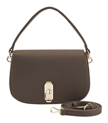 Bolso bandolera Eiby de Seidenfelt Manufaktur en verde caqui y marrón topo