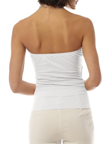 Image of MixMatchy Women's Stretchy Strapless Tube Top Y2K Bandeau Top