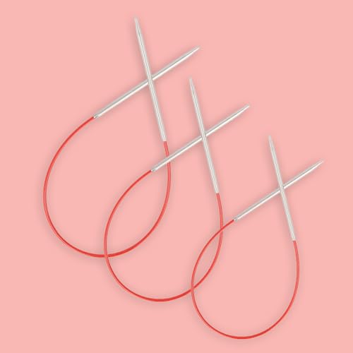 Image of ChiaoGoo Circular Knitting Needle, Silver, Red, US 7 (4.5mm)