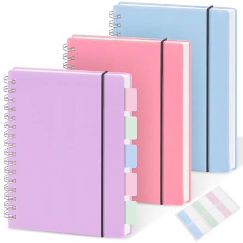 Keenray 3 Pack Spiral Notebook College Ruled, A5 Notebook With 7mm Lined Pages, 80 Sheets/160 Pages 100gsm Thick Paper Notepad, School Office Supplies Aesthetics