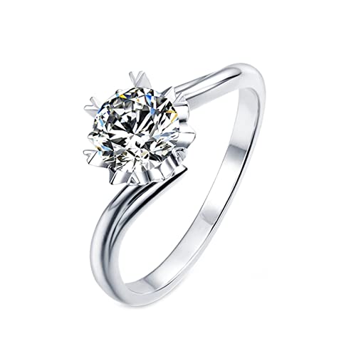 Bague moissanite KnSam flocon de neige en argent 925 pour mariage