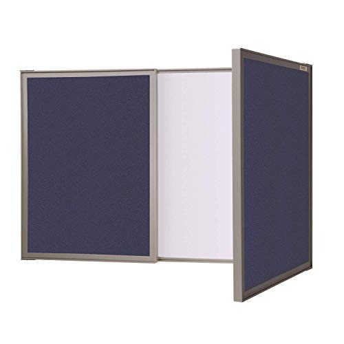Ghent 41301 Visuall PC - Blue Fabric Bulletin Board Outside, Non-Magnetic Whiteboard Inside (41301)