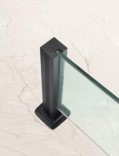 Stylish Glass Panel Posts for Balconies & Stairs - Square Base Railing, Corner Support Bar, 1000MM, Modern Design, Durable, Easy Installation, Perfect for Indoor & Outdoor Use.
