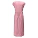 Pink Sleeveless for Women Summer Fall Crewneck Faux Gauze Linen Maxi Long Loose Fit Brunch Plain Dresses Ladies 2025 Soft Comfy Clothing Fashion 5XL