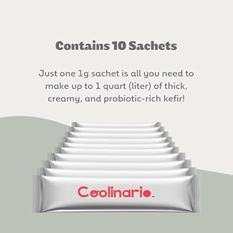 Coolinario L Reuteri Kefir Starter Powder (10-Pack, 1.5g Sachets) Live Kefir Cultures with Lactobacillus Reuteri Probiotics | Creamy & Tangy | Non-GMO, No Preservatives, Gluten Free