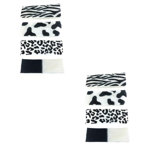 Bandeaux sport et maquillage DOITOOL (lot de 4) en noir et blanc