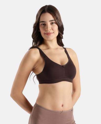 Image of Jockey FE41 Women Wirefree Non Padded Super Combed Cotton Elastane Stretch Full Coverage Everyday Bra with Concealed Shaper Panel