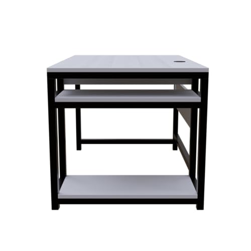 Image of Riyan Luxiwood Carter Computer Table with or Without Keyboard Tray I Made MDF I Large Study Table Size 120x60x75 Cm (with Keyboard Tray, White)