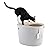 Iris Ohyama, Cat Litter Tray With Grooved Lid/Top Cover, No Odor and Litter Spill, Large Entrance, Scoop Included, for Cat - Cat Litter Box Jump-In PUNT-530 - White