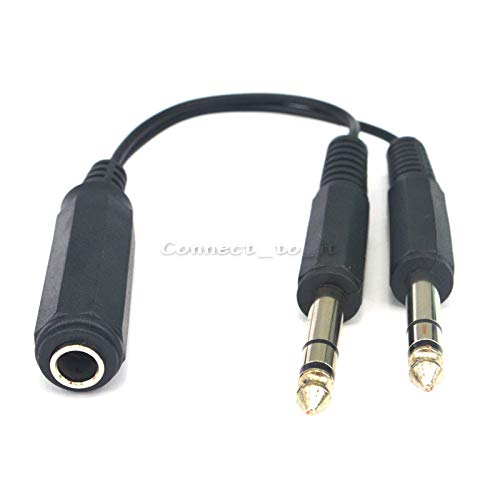 10 Pieces 0.6 Feet 6.5mm Female Jack to Dual 6.5mm Male Plug Audio Stereo Connector Splitter Adapter Cable
