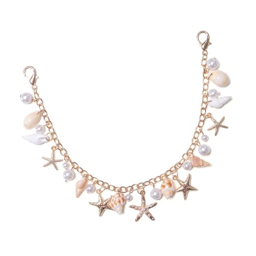 Colgante de bolsillo hecho a mano con conchas y estrellas de mar colgante de cartera para bolsos llavero accesorio ligero para bolsos llavero perfecto como recuerdo como para