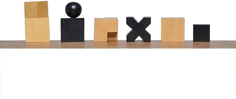 Miniatura 2 de Juego de ajedrez de madera - Reproducido 1923 Josef Hartwig Bauhaus Modelo Piezas de ajedrez únicamente Ebonizado (teñido) Boj - Madera maciza