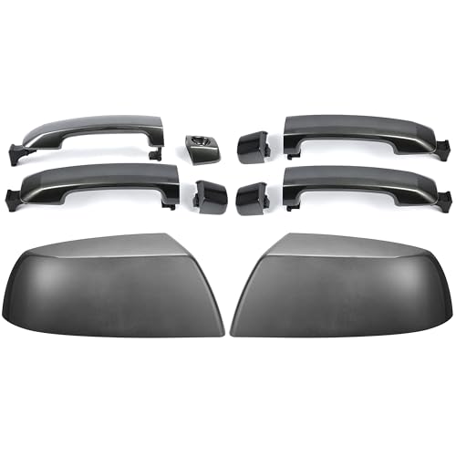HECASA Mirror Covers+ 4 Door Handles Kit Compatible with 2007-2022 Tundra Crewmax Sequoia Dark Gray by HECASA - Used condition - Image 4