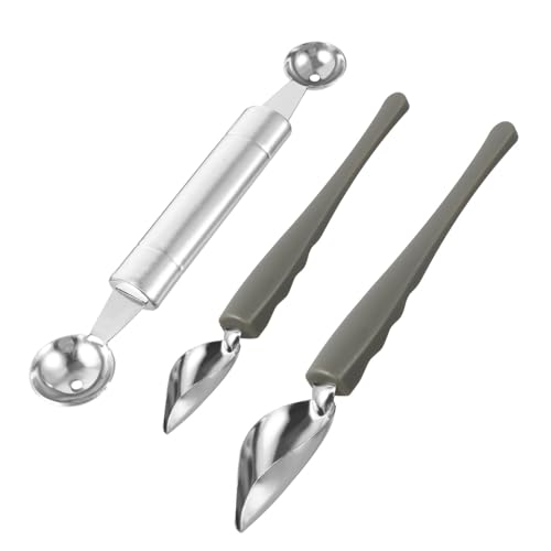 LIFKICH 3 Pezzi Cucchiai da Cucina in Acciaio per Decorazione Torte e Piatti Cucchiaio da Salsa Creativo per Pasticceria e Accessori Dolci Professionali Strumenti Artistici per Disegni e