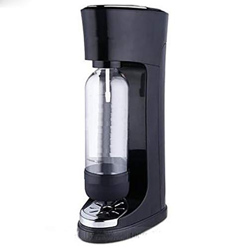 One Touch Wassersprudler Mit Edler Glaskaraffe, Co2-zylinder,Kunststoff Trinkwassersprudler Klassischer Sodabereiter,Schwarz