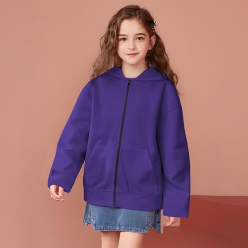 Boys And Girls Zip Up Hoodies Kids Fashion Casual Jacket Long Sleeve Cute Comfy Sweatshirt Outerwear 4-13 Years3