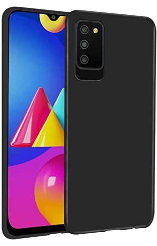 Image of Mobile Back Cover Case for Samsung Galaxy M02S / Samsung Galaxy A02S / Samsung Galaxy F02S (Silicone Case|CameraProtection|Black SC1510)