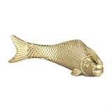 Goldfisch Möbelgriff aus Messing, Einzelloch Schrankgriff mit gebürsteter Oberfläche, dekorativer Tier-Knopf für Kommode Schublade Küchenschrank Kinderzimmer Wohnzimmer