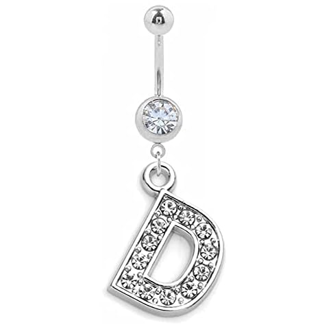 WANGJINQIAO 1PC Letters Belly Button Ring Belly Button Piercing Ear Holes Belly Button Earrings Belly Button Piercing Body Jewelry Piercing belly ring Cover