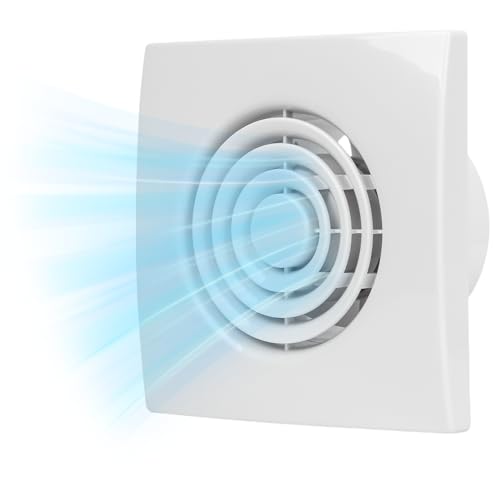 TEOV 100mm Exhaust Fan, 4 Inch 100m³/H Ceiling Ventilation Fan with Backflow Flap, for Bathroom Toilet Kitchen