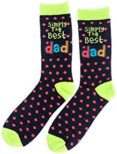 SHATCHI Men's One Size Simply The Best Novelty Socks for Father Mother s Day Uncle Auntie Nana Brother Sister Bo, Black and Green, One Size UK