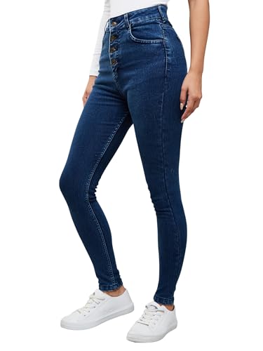 Image of Dolce Crudo Women's Skinny Fit High Rise Cropped Length Stretchable Denim Jeans