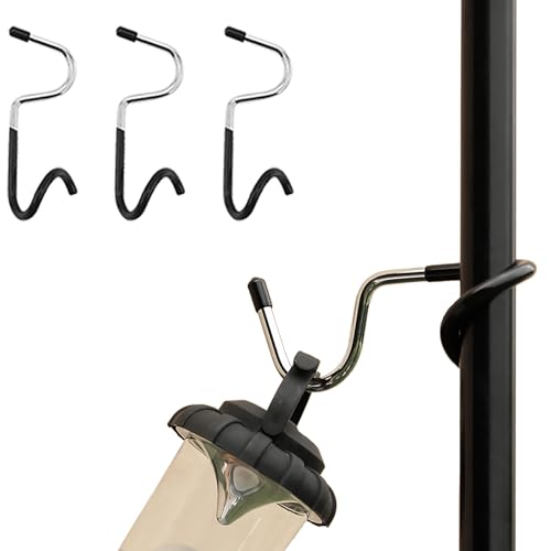 Kuyafenni Outdoor Lighting Hooks for Camping Tent lamp Hanger, Bird feeders, Garden Lights, trinkets ; Sturdy Pole Hook for Tent Light, Garden lightings, 3 Big Camping Lantern Hooks