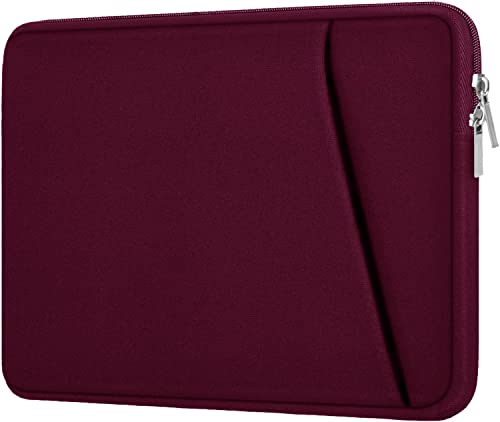 Image of Laptop Sleeve Case 14 inch, Durable Carrying Bag Shockproof Protective Case Cover, Handbags Briefcase Laptop Bag Compatible with 14 inch MacBook Air /Pro HP Asus Lenovo Notebook Computer, Wine Red