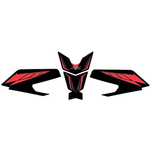 Protection de réservoir pour Yamaha YZF R3 : autocollants grip de genoux rouges
