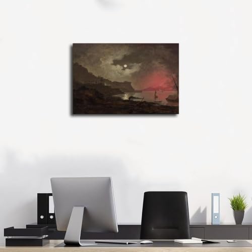 Toile Joseph Wright du Vésuve à Naples pour s'évader du bureau