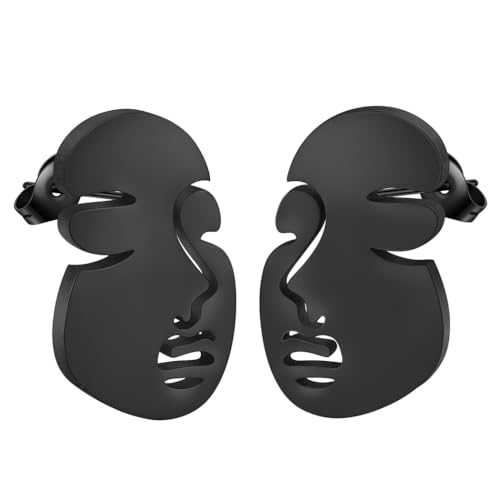 Boucles d'oreilles art féministe en acier inoxydable pour style géométrique