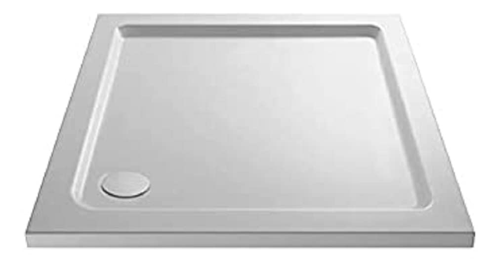 Veebath White Square Shower Tray 1100X900mm Stone Resin Tray For Shower Enclosure Bathroom