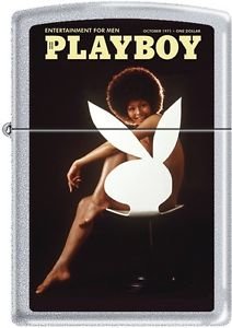 Zippo Playboy October 71 Cover Satin Chrome Windproof Lighter