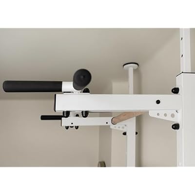BenchK 521W Wallbars, Stall Bars, Swedish Ladder, Gymnastic Ladder with Fixed Steel 6-Grip Pull Up Bar, Floor to Ceiling or Wall Mounting for Suspension Training and Stretching, Home, Gym