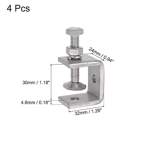 Collier de serrage en C inox ouverture mâchoire large pour bâtiment