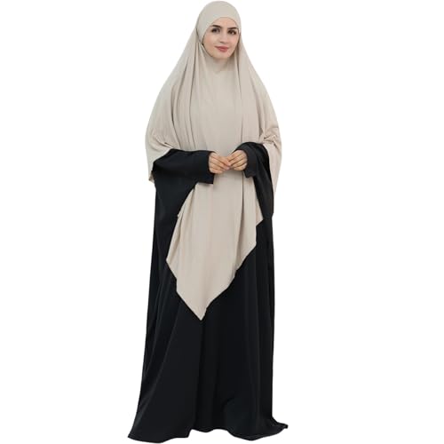 khalat Muslim Stretch Hijab Solid Color Full Cover Hijab for Women V-shaped Fashion Daily Prayer Hijab