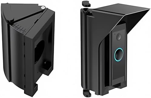 OLAIKE Waterproof Adjustable Angle Mount for Video Doorbell Wired, Doorbell Angle Mount (30 to 60 Degree),Expand The View Area, Mounting Plate Wedge Corner Kit/Rain Shield/Waterproof Cap,Black