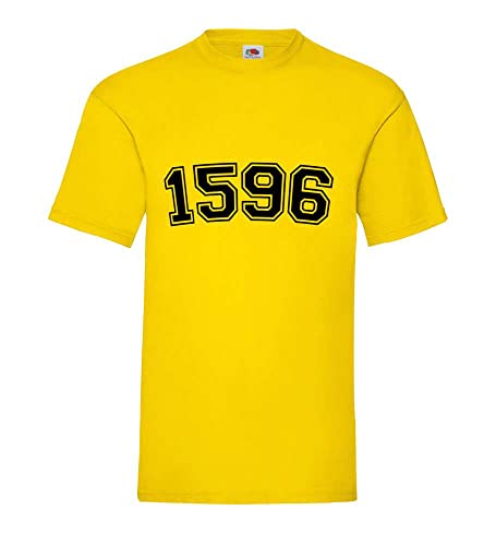 T-shirt jaune homme XXXL en coton - T-shirt grande taille uni jaune pour homme 1596