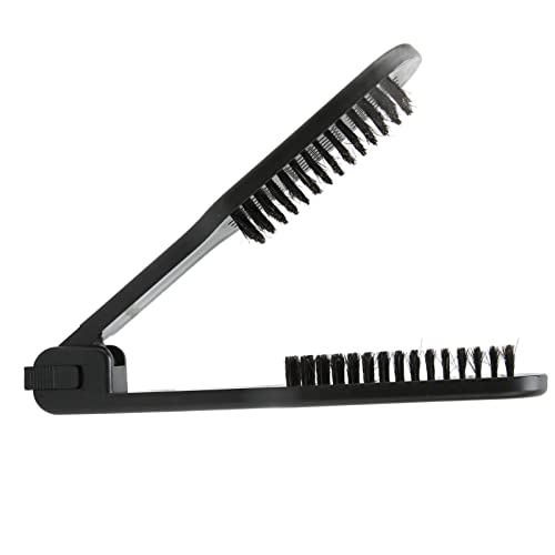 Hair Straightener Comb, Clamp Flat Hair Brush with Anti-Static Design and Comfortable Grip for Fast Smoothing and Straightening Styles