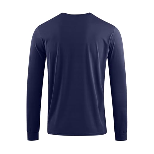 Men's Solid Color Round Neck Rash Guard Swim Fishing Sun Shirts, Long Sleeve SPF UV Sun Protection Shirts for Men3